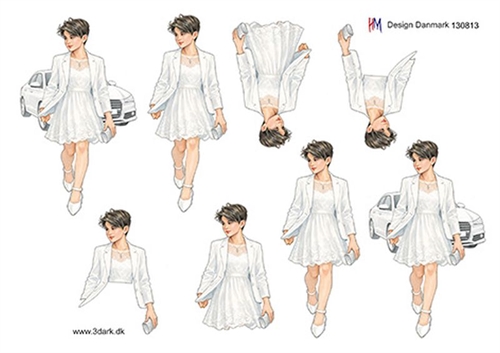 3D konfirmandpige med bil